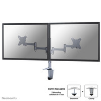 Neomounts FPMA-D1330DSILVER Monitorarm 10-27" - Klemme/Durchführung - 25,4 cm (10") - 68,6 cm (27") - 100 x 100 mm - Höhenverstellung - Silber