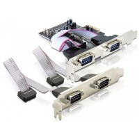 Delock 4 x serial PCI Express card - PCIe - Silber - 0,2304 Mbit/s - Kabelgebunden - Windows 2000/XP/XP-64/Vista - Linux - MAC