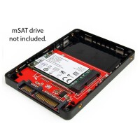 StarTech.com 2,5" SATA auf Mini SATA Adapter - externes mSATA Festplattengehäuse - Silber - 0 - 50 °C - -10 - 85 °C - 5 - 95% - 68 mm - 98 mm