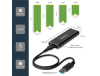 StarTech.com M.2 SSD Aluminiumgehäuse für USB 3.0 (5Gbit/s) mit UASP - Schwarz - M.2 NGFF SATA mit B Key & B+M Key - Externes tragbares M.2-Gehäuse - Nicht kompatibel mit NVMe / AHCI - SSD-Gehäuse - M.2 - M.2 - 6 Gbit/s - USB Anschluss - Schwarz