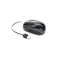 Kensington Pro Fit™ Mobil-Maus - einziehbares Kabel - Beidhändig - Optisch - USB Typ-A - 1000 DPI - Schwarz