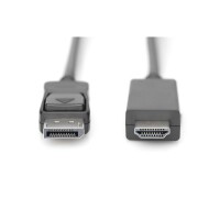 DIGITUS AK-340303-010-S - Displayport Adapterkabel, DP - HDMI Typ A St/St, 1.0m, w/lock, DP 1.2_HDMI2.0, 4K/60Hz,CE,sw