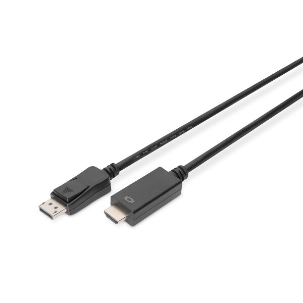 DIGITUS AK-340303-020-S - Displayport Adapterkabel, DP - HDMI Typ A St/St, 2.0m, m/lock DP 1.2_HDMI 2.0,4K/60Hz,CE, sw