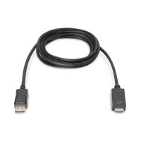 DIGITUS AK-340303-020-S - Displayport Adapterkabel, DP - HDMI Typ A St/St, 2.0m, m/lock DP 1.2_HDMI 2.0,4K/60Hz,CE, sw