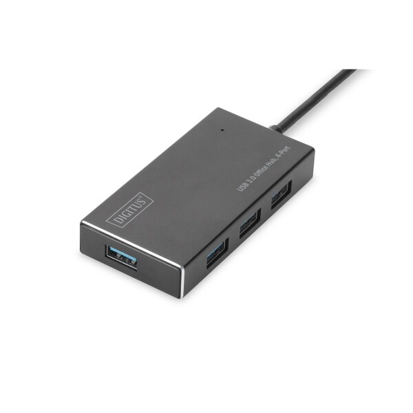 DIGITUS DA-70240-1 - USB 3.0 Hub, 4-port Incl. 5V/2A power supply, Aluminium Gehäuse