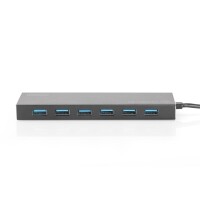 DIGITUS DA-70241-1 - USB 3.0 Hub, 7-port Inkl. 5V/3,5A Netzteil, Aluminium Gehäuse