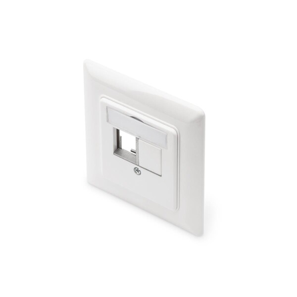 DIGITUS DN-93832 - Leerdose für Keystone Module, straight 50x50 Zentralplatte, 80x80 Rahmen, 2x keystone