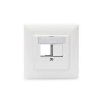 DIGITUS DN-93832 - Leerdose für Keystone Module, straight 50x50 Zentralplatte, 80x80 Rahmen, 2x keystone