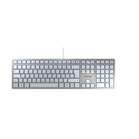 Cherry KC 6000 SLIM Kabelgebundene Tastatur - Silber/ Weiß - USB (QWERTZ - DE) - Volle Größe (100%) - Kabelgebunden - USB - QWERTZ - Silber
