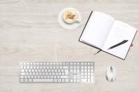 Cherry KC 6000 SLIM Kabelgebundene Tastatur - Silber/ Weiß - USB (QWERTZ - DE) - Volle Größe (100%) - Kabelgebunden - USB - QWERTZ - Silber