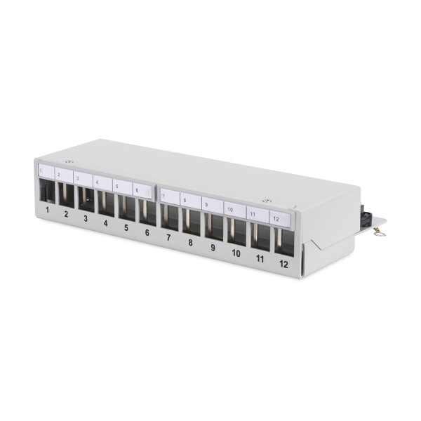 DIGITUS DN-93706 - Modular Desktop Patch Panel, geschirmt 12-Port, Lichtgrau
