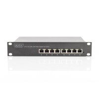DIGITUS DN-95317 - Gigabit Ethernet PoE switch 8-port PoE, 10 inch, 80W PoE budget