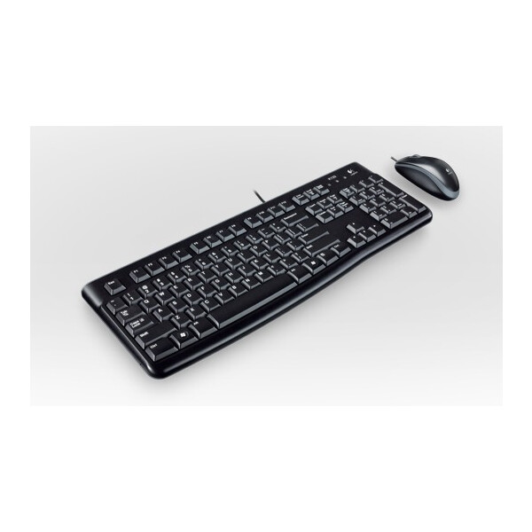 Logitech Desktop MK120 - Verkabelt - USB - QWERTZ - Schwarz - Maus enthalten