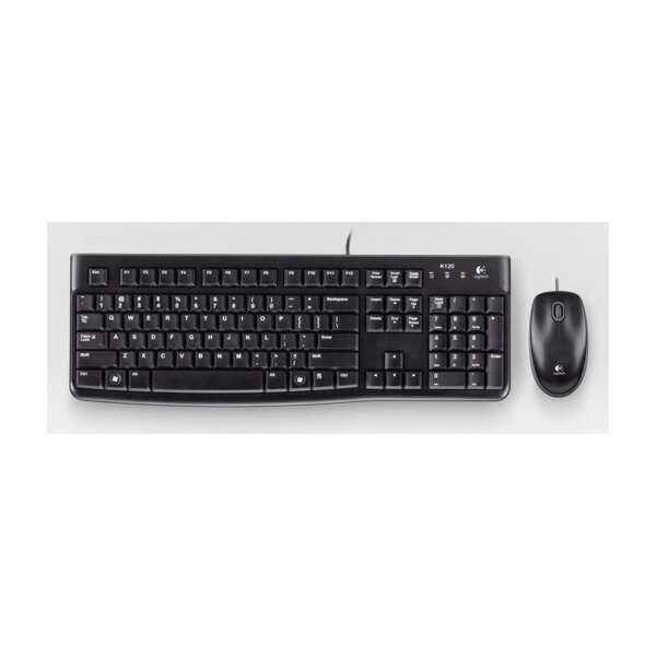 Logitech Desktop MK120 - Verkabelt - USB - QWERTZ - Schwarz - Maus enthalten