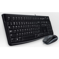 Logitech Desktop MK120 - Verkabelt - USB - QWERTZ - Schwarz - Maus enthalten