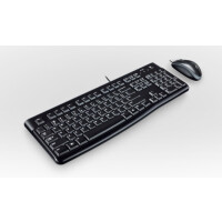 Logitech Desktop MK120 - Verkabelt - USB - QWERTZ - Schwarz - Maus enthalten