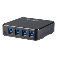 StarTech.com 4x4 USB 3.0 (5Gbps) Sharing Switch für Peripheriegeräte - 5 Gbit/s - Mikro-USB Typ-B - Schwarz - Kunststoff - CE - FCC - REACH - 0 - 40 °C
