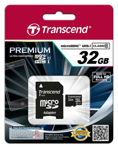Transcend 32GB microSDHC Class 10 UHS-I - 32 GB - MicroSDHC - Klasse 10 - MLC - 90 MB/s - Class 1 (U1)