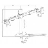 Iiyama DS1002D-B1 - 10 kg - 25,4 cm (10 Zoll) - 76,2 cm (30 Zoll) - 100 x 100 mm - Höhenverstellung - Schwarz