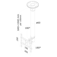 Neomounts FPMA-C200 - Befestigungskit ( Deckenmontage ) für LCD-Display - Schwarz