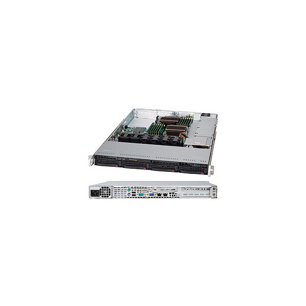 Supermicro SuperChassis 815TQC-605WB - Rack - Server - Schwarz - 1U - Ventilatorausfall - HDD - Netzwerk - Leistung - 600 W