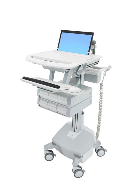 Ergotron StyleView - Multimedia-Wagen - Aluminium - Grau - Weiß - Aluminium - Kunststoff - Zink Stahl - Laptop - 9,1 kg - 43,9 cm (17.3")