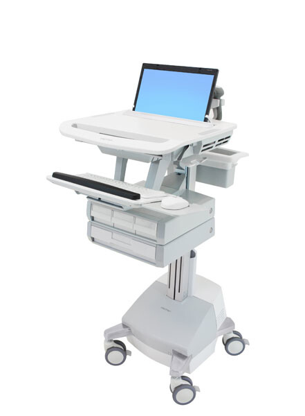 Ergotron StyleView - Multimedia-Wagen - Aluminium - Grau - Weiß - Aluminium - Kunststoff - Zink Stahl - Laptop - 9,5 kg - 43,9 cm (17.3")