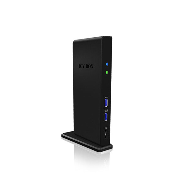 ICY BOX IB-DK2241AC - Verkabelt - USB 3.2 Gen 1 (3.1 Gen 1) Type-A - 3,5 mm - 10,100,1000 Mbit/s - Schwarz - 5 Gbit/s