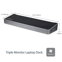 StarTech.com Drei Monitor USB 3.0 Docking Station mit 2x...