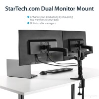 StarTech.com Dual Monitorhalterung mit verstellbaren Armen - Monitor Tischhalterung höhenverstellbar - Klemme - 13,6 kg - 30,5 cm (12") - 61 cm (24") - 100 x 100 mm - Schwarz
