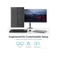 StarTech.com Dual Monitorhalterung mit verstellbaren Armen - Monitor Tischhalterung höhenverstellbar - Klemme - 13,6 kg - 30,5 cm (12") - 61 cm (24") - 100 x 100 mm - Schwarz