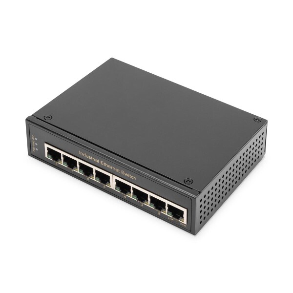 DIGITUS DN-651108 - Industrial Gigabit Ethernet Switch 8-port, DIN rail, erweiterter Temperaturbereich