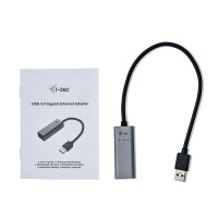 i-tec Metal USB 3.0 Gigabit Ethernet Adapter - Verkabelt - USB - Ethernet - 1000 Mbit/s - Schwarz - Grau