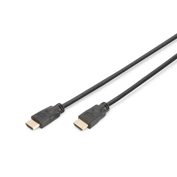 DIGITUS DK-330123-050-S - HDMI Premium High Speed Anschlusskabel, Typ A St/St, 5.0m, m/Ethernet, Ultra HD 60p, gold, sw