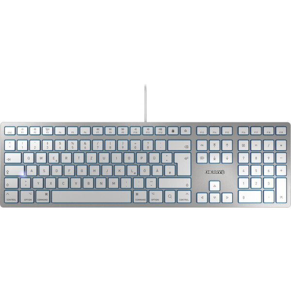 Cherry KC 6000 SLIM für MAC Kabelgebundene Tastatur - Silber/ Weiß - USB (QWERTZ - DE) - Standard - USB - QWERTZ - Silber