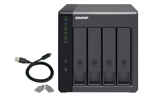 QNAP TR-004 - HDD / SSD-Gehäuse - 2.5/3.5" - Serial ATA II - Serial ATA III - 3 Gbit/s - Hot-Swap - Schwarz