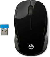 HP Wireless-Maus 200 - Beidhändig - Optisch - RF Wireless - 1000 DPI - Schwarz