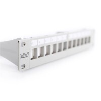 10" Patchpanel Modular 12port 1HE, RAL7035, geschirmt