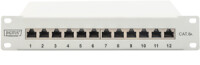 CAT.6A  Patchpanel,12xRJ45 STP 10", RAL7035, 10GBit