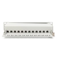 CAT.6A  Patchpanel,12xRJ45 STP 10", RAL7035, 10GBit
