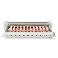 CAT.6A  Patchpanel,12xRJ45 STP 10", RAL7035, 10GBit