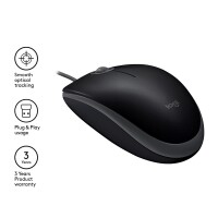 Logitech B110 Silent - Beidhändig - Optisch - USB Typ-A - 1000 DPI - Schwarz