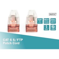 DK-1644-005/WH - CAT 6 S-FTP Patchkabel, Cu, LSZH AWG 27/7,  0,5 m,  Weiß