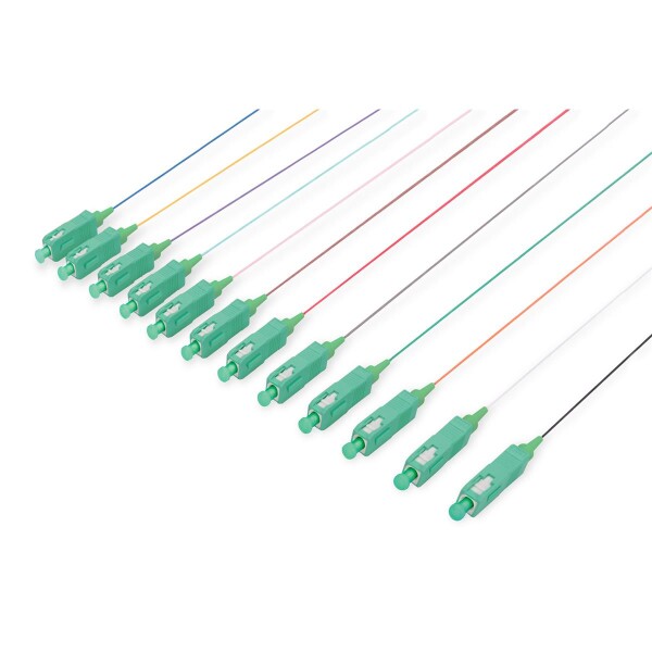 LWL Faserpigtail SC/APC OS2 09/125µ, 12er Set, färbig