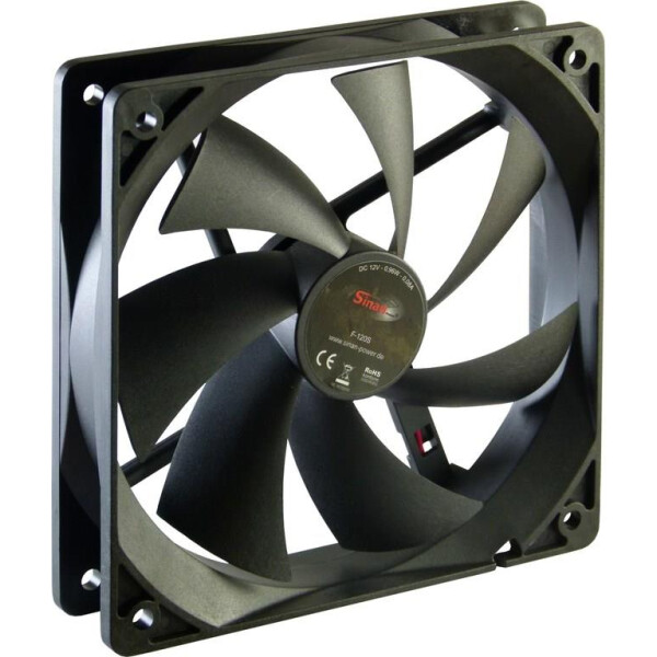 Inter-Tech F-120-S - Ventilator - 12 cm - 1200 RPM - 20 dB - 90,1 cfm - Schwarz