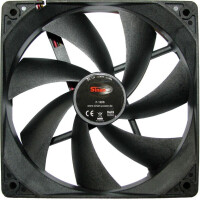 Inter-Tech F-120-S - Ventilator - 12 cm - 1200 RPM - 20 dB - 90,1 cfm - Schwarz