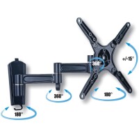 Techly Wandhalterung für LCD TV LED 13"-37", ausziehbar, neigbar 3 Gelenke, schwarz