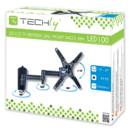 Techly Wandhalterung für LCD TV LED 13"-37", ausziehbar, neigbar 3 Gelenke, schwarz
