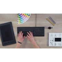 Cherry STREAM KEYBOARD - Kabelgebundene Tastatur - hellgrau - USB (QWERTZ - DE) - Volle Größe (100%) - Kabelgebunden - USB - Mechanischer Switch - QWERTZ - Weiß