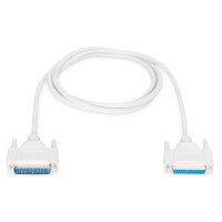DIGITUS AK-610201-020-E - Datatransfer Verlängerungskabel, D-Sub25 St/Bu, 2.0m, Seriell/Parallel, vergossen, be
